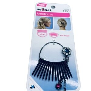 Scunci Black Bendini Hair Clip with Jewel Accent